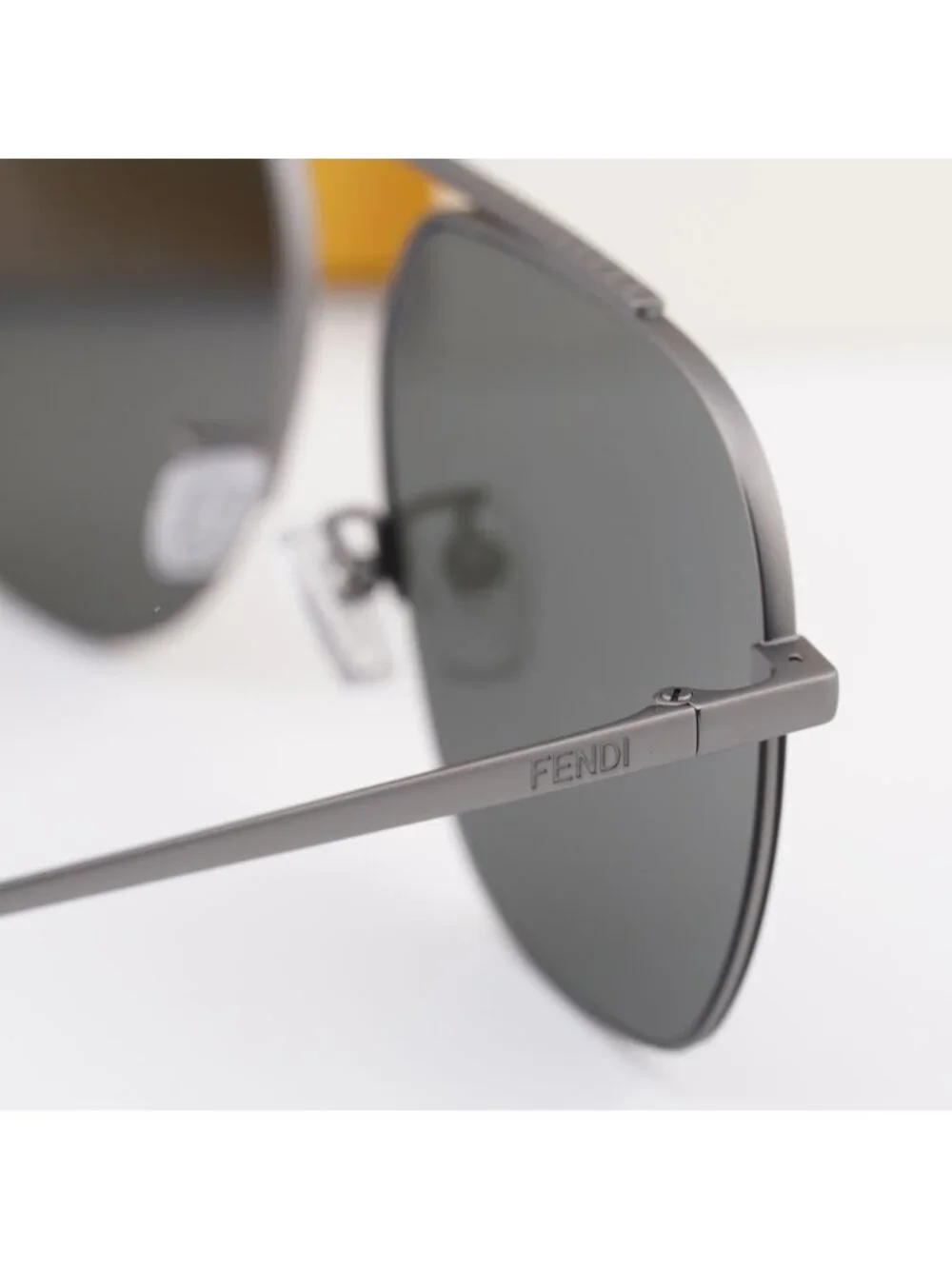 Fendi FE40005U 15C Aviator Sunglasses - Ruthenium / Smoke Mirror